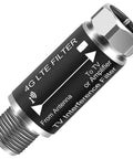 4G 5G Interference Filter For TV Antenna To Deliver A Killer Boost To HD OTA TV Reception, Easy Install For Any Antenna Or Amplifier, Clears 5 To 695 MHz Signals And Reduces Cell Tower Noise For Crystal Clear Digital Channels, black metal LTE filter with connectors