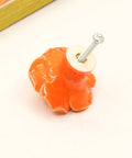 Ceramic Rose Cabinet Knobs 6 Pack Orange Vintage Drawer Pulls with screw for Dresser Wardrobe Kitchen Cupboard installation