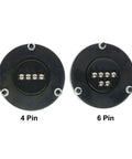 Back view of Pulse Generator Hand Wheel For CNC Machines 5V 12V 24V 6 Pin With 100 Pulse Rotary Encoder showing 4-pin and 6-pin connections.