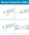 8 Foot Linkable LED Shop Light Fixture With 120W T8 Integrated 4 Rows Of LED Tubes 6000K V Shaped Design Series Connection