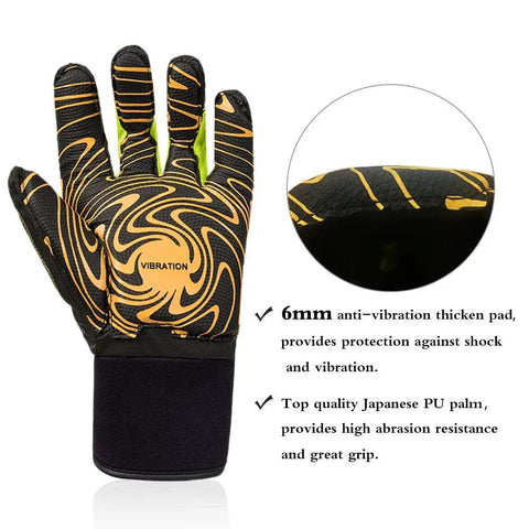 Professional Anti Vibration Glove With Full Palm To Fingertip Pad Reinforcement For Jack Hammer And Tool Handling Grip Ready EN ISO 10819 2013 A1 2019 And EN388 Certified Heavy Duty Work Gear For Reducing Shock And Vibration with 6mm anti-vibration pad and PU palm