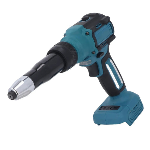 Powerful 18V Cordless Rivet Gun Kit With Bright Light And Auto Brushless Motor For Fast Heavy Duty Nailing Jobs On Wood Or Metal Surfaces Anywhere You Go, blue