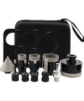 Top Tier Drill Bit Kit With Hole Saw And Hard Chamfer Adapter For Granite Tile Core Cutting Plus Milling Cutter Set To Handle Tough Shaping Jobs Like A Boss. Black case with 25mm-68mm diamond hole saws and chamfer adapter for granite tile drilling