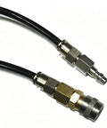 Solid 3 Meter Compressor Air Hose With Quick Connect Fittings For High Pressure Pneumatic Rigs showing detailed quick connect ends.