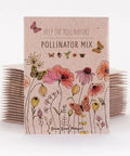 Bentley Pollinator Mix Ready-To-Sow Wildflower Seeds Packets for Butterfly Gardens with floral design on packaging.