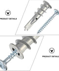 Self-Drilling Drywall Anchors Set With Zinc Alloy Screws, 200 Piece Kit For Picture Frames, Mirrors, Shelves, And Bathroom Accessories No Drill Needed, Easy Removal, Strong Hold, close-up
