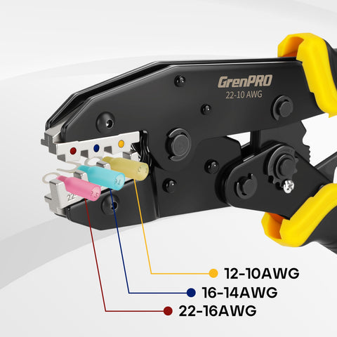 Wire Crimping Tool For Insulated Electrical Wire Connectors AWG 22 To 10 9 Inch Crimping Pliers With Precision Ratchet