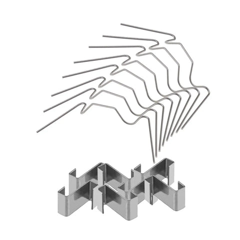 All In One Greenhouse Repair Kit With Stainless Steel Glazing Clips And Fixing Clips, 100 Pcs Total, Includes 50 W Glazing Clips And 50 Z Fixing Clips For Glass, Polycarbonate And Acrylic Panels, 1.1Mm Glazing Clip Thickness And 0.4Mm Fixing Clip