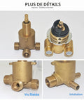 Four Way Brass Shower Valve With G Half Inch Threads And versatile two three or four outlet config anti scald safety lock.