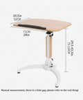 Mobile Height Adjustable Standing Desk With Sturdy Silent Rolling Casters And Flexible Tray Surface showing dimensions and design details.
