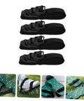 No Fuss Setup 16 Pcs Lawn Aerator Shoes Straps With Grass Spike Attachments for Manual Aerating. Adjustable straps and spikes shown.