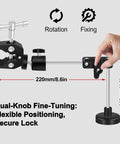 Magnetic Soldering Clamp With 2.16 Inch Jaw And 55 Lb Base, 360 Degree Rotation, shown in dual-knob fine-tuning mode