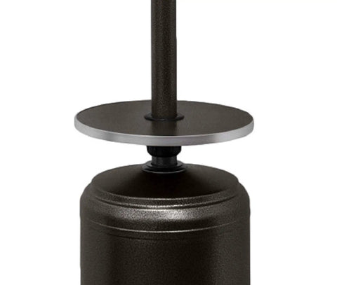 Propane Patio Heater 48,000 BTU Outdoors With Open Door Design And Adjustable Table, close-up of hammered bronze finish base and table