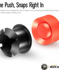 Black bushing and red installation tool from Gear Shift Cable Bushing Repair Kit With Install Tool For Transmission Shifter Cables