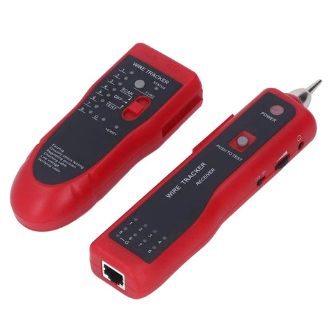 Wire Tracer Receiver Kit And Network Cable Tester Line Finder For Pro Grade Telephone Line Maintenance, red and black kit