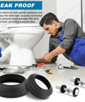 Heavy Duty Universal Toilet Tank To Bowl Gasket And Stainless Steel Bolt Kit with rubber gaskets and bolts for a secure seal.