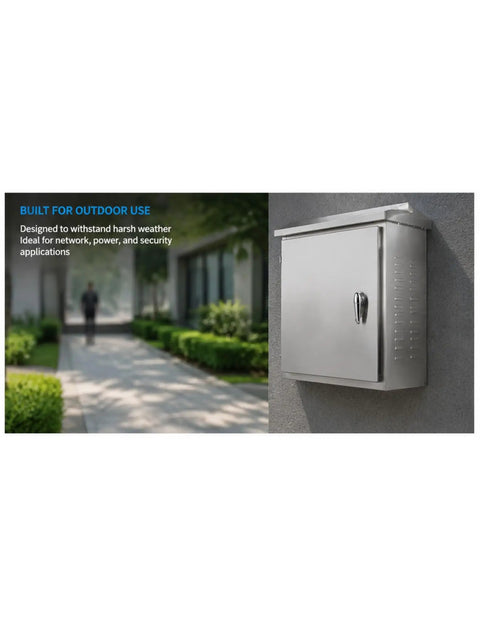 Heavy Duty 304 Stainless Steel Outdoor Electrical Junction Box Waterproof All Weather Corrosion Resistant Enclosure With Ventilated Humidity Control For Dry Safe Electrical Installations on wall