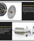 60 to 1 Air Operated Pro Grade Grease Pump sealed oil pressure plate and integrated exhaust valve details