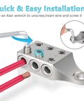 Heavy Duty Battery Post Terminals For One Zero To Six AWG Side Post And Top Post With Bolt Six Way Terminal Design installation