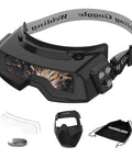 True Color Auto Darkening Welding Goggles With Wide Shade Range 4/5-9/9-13, black goggles with face shield and accessories