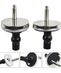 Two Pack Stainless Steel Toilet Seat Hinges Top Fix Replacement Kit With Easy Install For Bathroom Toilet Seats And Furniture Durable Quick Fitting Hardware shown