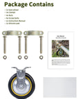 Six Inch Gate Wheel For Metal Tube Gates One Pack Anti Slip Adjustable Farm Gate Wheel package contents display
