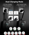 Image showing Portable Level 1 And 2 EV Charger With 25 Foot Heavy Duty Cord, 16 Amp Electric Vehicle Charging Cable featuring Nema adapters.