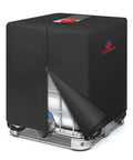 Premium Heavy Duty IBC Tote Cover 330 Gallon With Secure Zipper Water Tank Shell, black fabric with zipper detail.