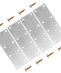 4 Pack Stainless Steel Mending Bracket Plates For Wood And Furniture Repair with included screws