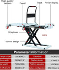 Heavy Duty Portable Hydraulic Lift Table Cart With Electric Motor And Strong Steel Shear Fork For Moving Heavy Loads Up To 660 Lbs Safely In Warehouse Or Garage Jobs displayed with specifications and features.