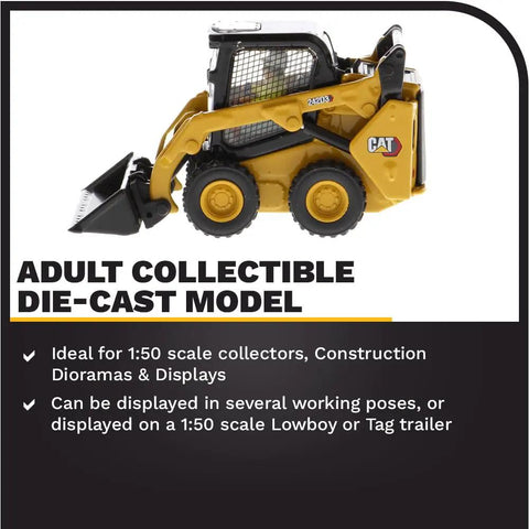 Caterpillar 242D3 Skid Steer Loader With Attachment Set Display Model 1 To 50 Scale High Line Series Collectible Metal