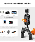 Heavy Duty Camera Clamp Mount With Two 360 Degree Ball Heads Magic Arm for DSLRs, action cameras, phones, table tripod use.