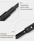 12 Inch Full Extension Drawer Slides Set 6 Pairs (12 Pieces) Ball Bearing Side Mount 100 Lb Capacity Built To Last Heavy Duty Black Drawer Slides For Cabinets And Dressers, black slide close-up