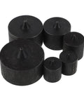 Heavy-Duty Shaft End Protector Caps for Grip-O-Matic Pullers, black metal, various sizes, industrial use, durable protection.