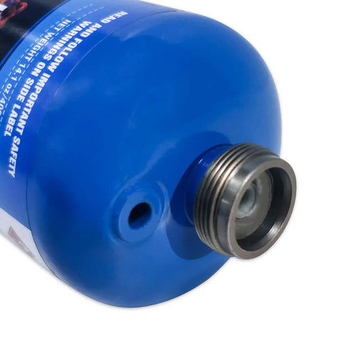Close-up of CGA600 connector on a propane cylinder from Pack Of Four One Pound Propane Gas Cylinders For Welding Brazing Soldering And More