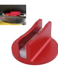 Red Magnetic Pinch Weld Jack Pads For Floor Jacks Aluminum Grooved Pinch Weld Adapter With 0.46 Inch Slot Pad in use