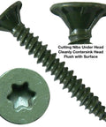10X1-1/4 Cement Board Screws Featuring Sharp Torx T-25 Head And Ceramic Coated Finish For Easy Mounting On Concrete Backer Panels.