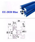 Premier 20X20mm T Slot Aluminum Extrusion Profile With Anodized Blue Finish, dimensioned drawing and profile view.