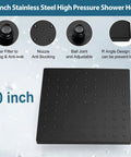 10 Inch Rain Shower System With Wall Mount And Pressure Balance Valve ABS Handheld Shower And Rain Head Matte Black Two Way Faucet Trim Kit For DIY Pro Grade Spa Quality Bathroom Remodel.