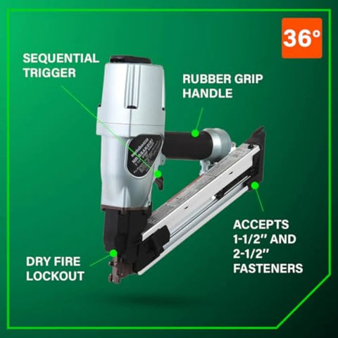 Strap-Tite Metal Connector Nailer Pro-Preferred Pneumatic Nail Gun For Pre-Punched Connectors, 36-Degree Short Magazine