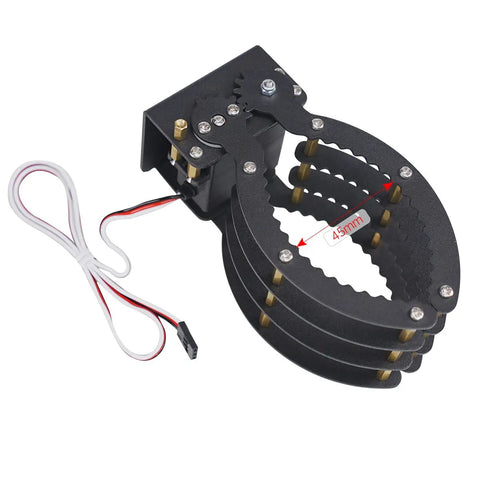 Heavy Duty Claw Gripper For DIY Projects, Full Metal Aluminum Arm Clamp With High Torque, 0 To 9 Inch Open Range, 1 Pound Max Grab, Wave Edge Design, Durable Hand Replacement For Robotic Arms, Servo Not Included