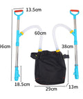 Backpack Spreader Sprayer For Granular Fertilizer And Manure, Handy Metal Double Handle, Garden And Farm Distributor with dimensions