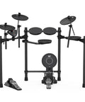 5 Piece Electronic Drum Set With Snare, 3 Tom Toms, Hi Hat, Crash, Ride, Kick And Heavy Duty Rack, Metronome, USB MIDI
