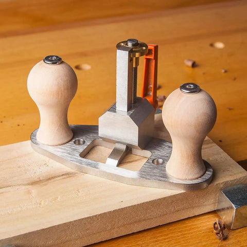 Router Plane Hand Tool With Depth Stop And Base Holes Pro Grade 8mm Blade Heavy Duty on wood surface