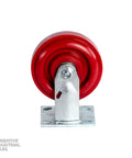Straight Up Heavy Duty 6 Inch Polymer Swivel And Rigid Casters With Precision Sealed Bearings 1400 Lbs Capacity red nylon wheel with metal bracket