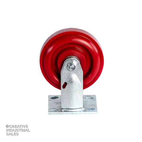 Straight Up Heavy Duty 6 Inch Polymer Swivel And Rigid Casters With Precision Sealed Bearings 1400 Lbs Capacity red nylon wheel with metal bracket