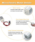 Ten Pack Of Tiny 130 Miniature DC Motors With Wire For DIY Toys And Science Projects And Small Electronics 1.5V To 6V Power Range Up To 16000 RPM At 3V Dope Micro Motors For Makers with motor casing and wire core details