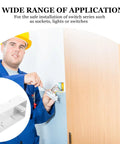 Five Piece Surface Mount Outlet Box Set Made From Durable ABS Plastic For Indoor Use, shown with installation view on wall
