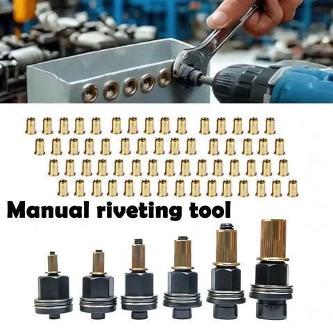 Get Down To Business With This Awesome Rivet Nut Pliers Kit Featuring Six Versatile Tool Heads And Insert Nuts For Easy Paneling And Metal Assembly Work Around The Garage Or Workshop On Any Heavy Duty Project Today. Manual riveting tool with M3-M10 steel heads and brass insert nuts
