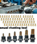 Heavy Duty Rivet Nut Tool Kit With Hand Riveter And 6 Mandrels For Fasteners From M3 To M10 Perfect For Sheet Metal Repair, Pipe Fixing, And DIY Auto Projects Without Noisy Machinery Needed Today. Manual riveting tool with M3 to M10 mandrels and steel nuts